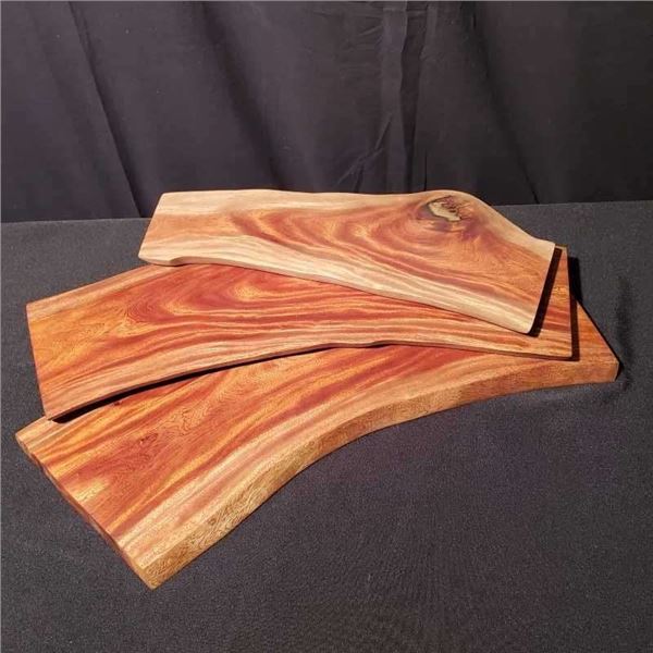 Qty 3 Acacia Wood Charcuterie Boards