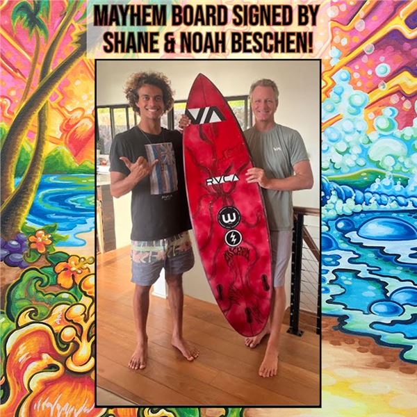 Signed Mayhem Board by Noah and Shane Beschen