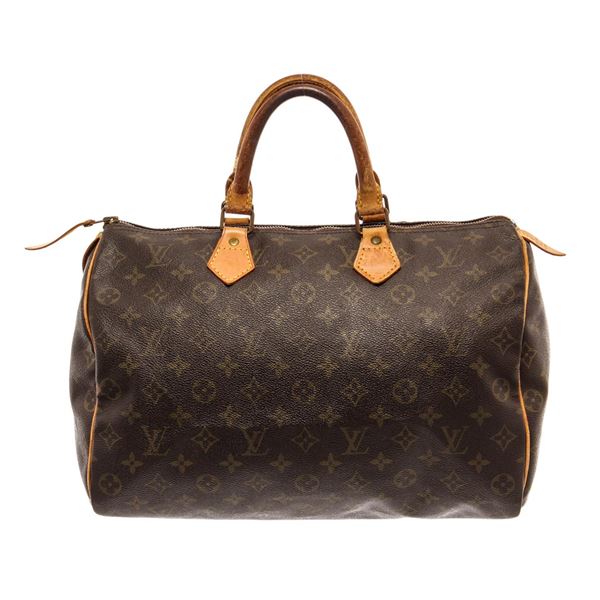 Louis Vuitton Brown Monogram Canvas Speedy 35 Satchel Bag