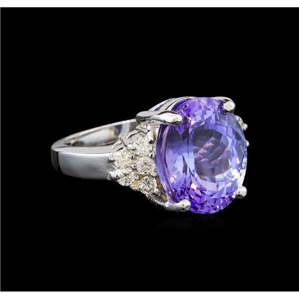 14KT White Gold 8.25 ctw Tanzanite and Diamond Ring