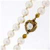 Image 5 : 18" 7.5 to 8mm Pearl Strand Necklace w/ 14K Yellow Gold Twisted Wire Knot Clasp