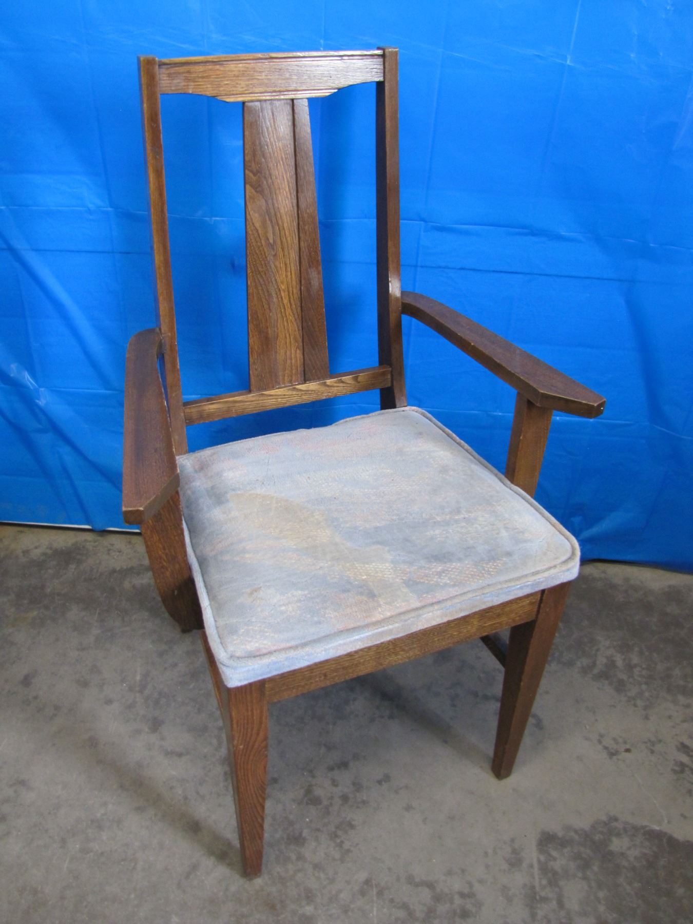 Wood dining room chair with arms