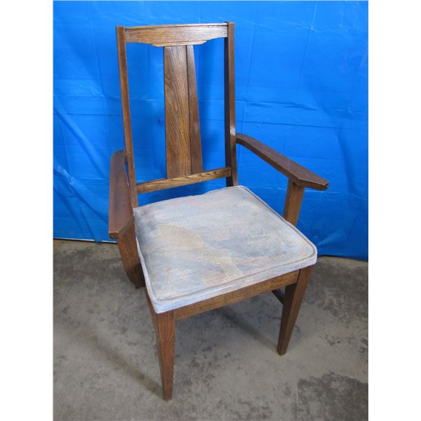 Wood dining room chair with arms