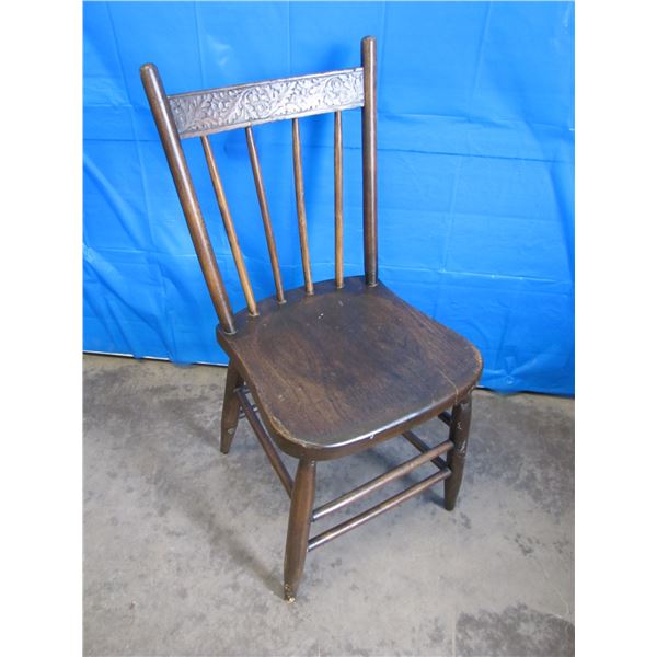 Wood press back chair