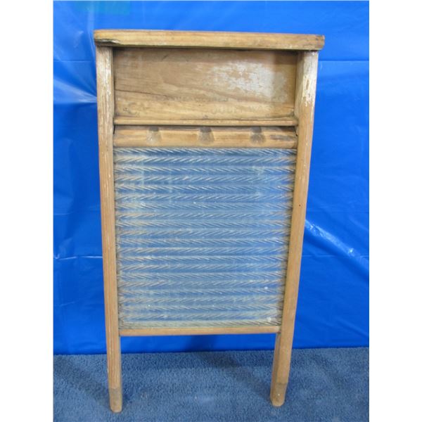 Glass washboard manufactured by Canadian woodenware