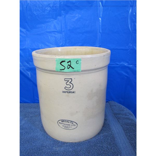 Medalta Potteries stoneware 3 gallon crock
