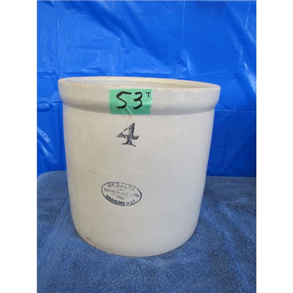 Medalta Potteries stoneware 4 gallon crock