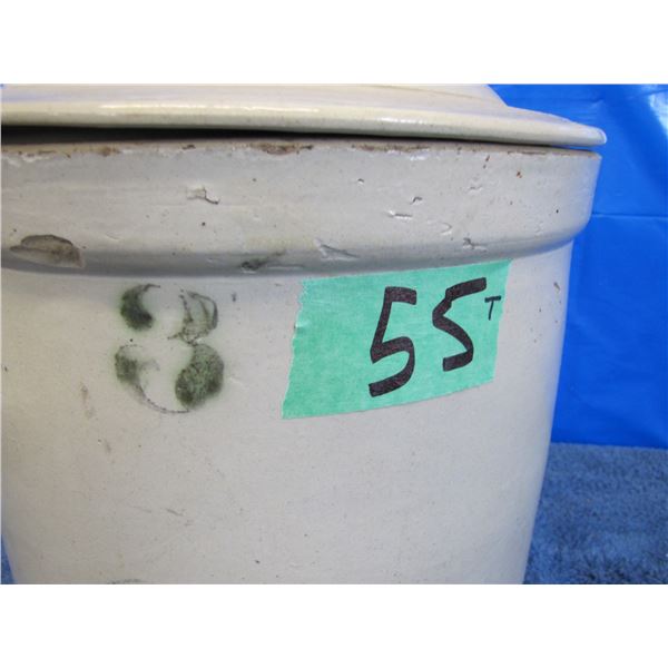 Medalta Potteries stoneware 3 gallon crock With lid