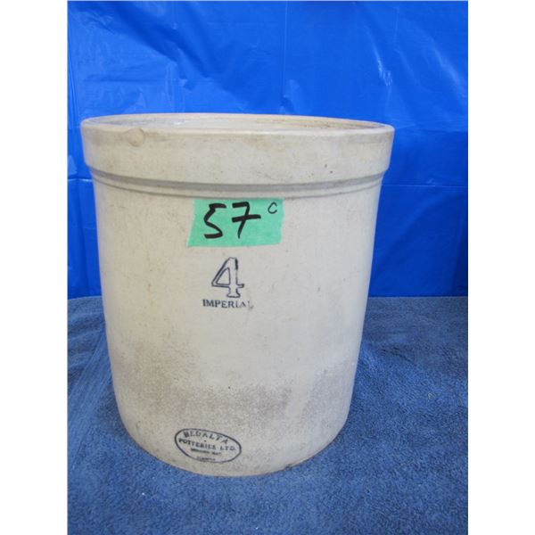 Medalta Potteries stoneware 4 gallon crock