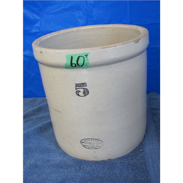 Medalta Potteries stoneware 5 gallon crock