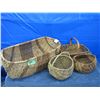 Image 1 : Set of four various woven willow baskets