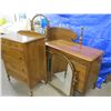 Image 1 : Gibbard walnut furniture consisting of headboard and footboard with side rails - approx 55" - some d