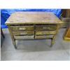 Image 1 : Kitchen table with two cutlery drawers and two flour bin drawers
