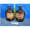 Image 1 : Set of two A&W root beer one gallon finger glass jugs with paper labels