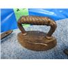Image 5 : Collection of miniature ( salesmans samples ?) cast items ; frying pan, sad irons, trivet