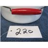 Image 7 : Enamel chamber pot with lid Has red accents