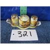 Image 7 : Noritake Salt and pepper and sugar bowl with spoon and Tray