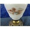 Image 8 : Antique hurricane lamp probably hand painted with swans - gorgeous condition