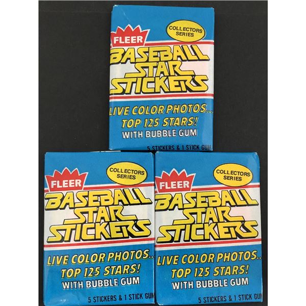1981 FLEER STAR STICKERS Baseball wax packs (3 packs)