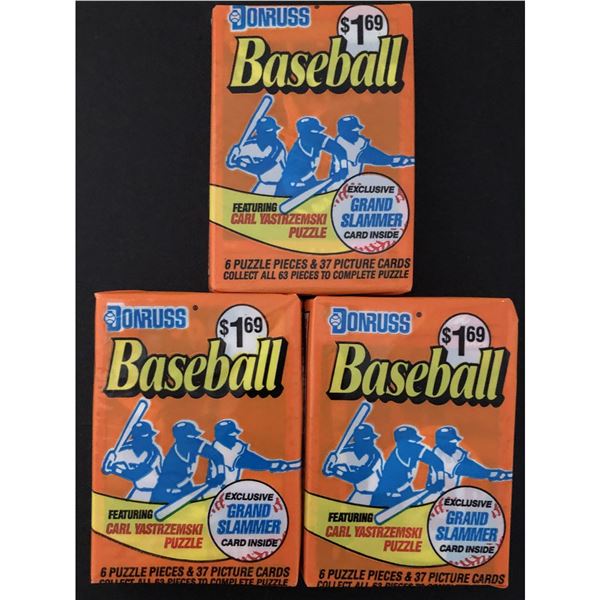 1990 DONRUSS Baseball monster cello packs (3 packs x 37 cards each)