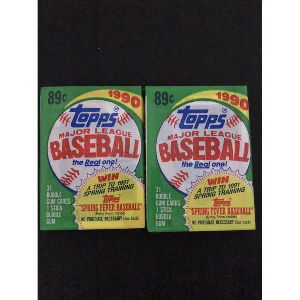 1990 TOPPS Baseball jumbo packs (2 packs)