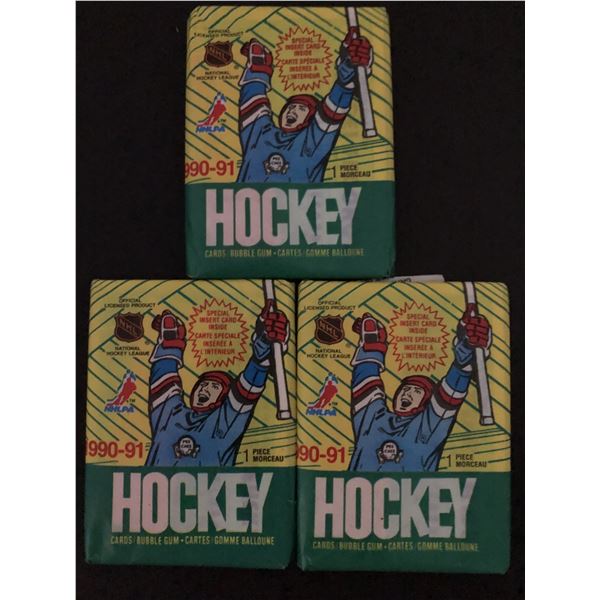 1990-91 O-PEE-CHEE Hockey wax packs (3 packs)