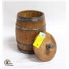 Image 1 : ANTIQUE WOOD BARREL ICE BUCKET WITH LID