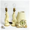 ANTIQUE FANCY CLOCK AND LAMP SET