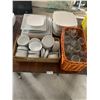 Image 1 : Square Wooden Table with Assortment of Madison's Grill Kitchen/Tableware