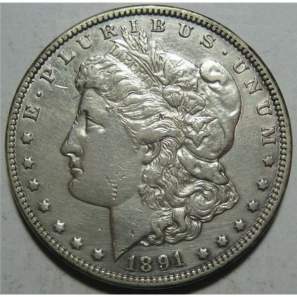 1891-CC Morgan Dollar AU+