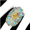 Image 3 : Natural Citrine Apatite & Rhodolite Garnet Ring