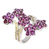 Image 3 : Natural Rhodolite Garnet Sapphire Ring