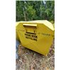 Image 2 : YELLOW STEEL BIN W/DOOR (OLD TELUS PHONEBOOK RECYCLING BIN)