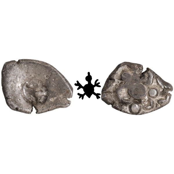 Rare Silver Half Karshapana Coin of Panchala Janapada with a Bold Turtle symbol.