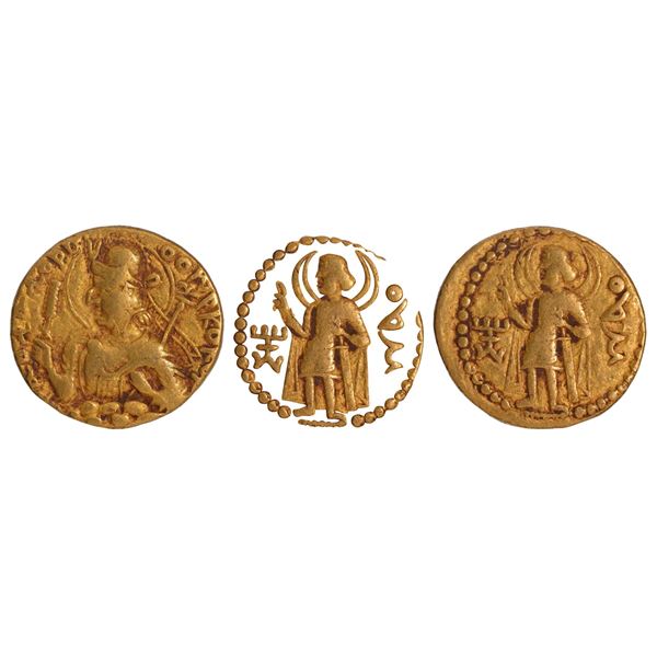 MAO type Gold Dinar Coin of Huvishka of Kushan Dynasty.