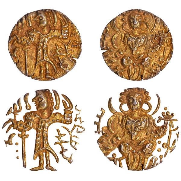 Base Gold Dinar Coin of Later Kushan in Ardokhsho type.