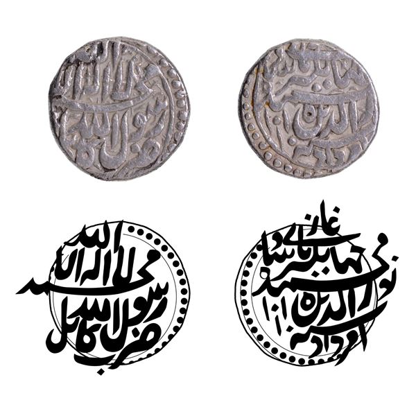 First Known Silver Half Rupee (Sultani) with Amardad Month AH 1015 & Sana 1 RY Coin of Jahangir of K