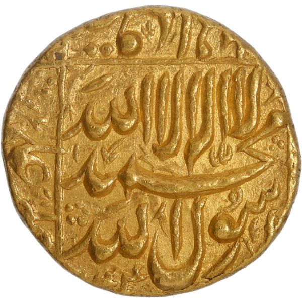 Rare Gold Mohur Coin of Burhanpur Mint of Shahjahan of AH (10)44.