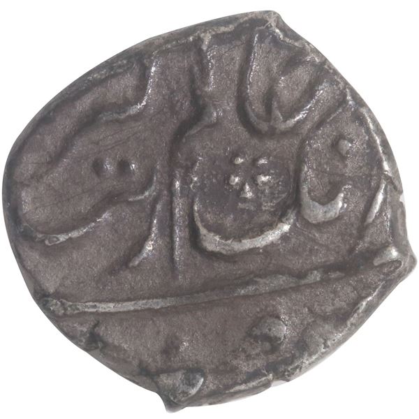 Aurangazeb Alamgir Burhanpur Mint type Silver Square One Eighth Rupee Coin,