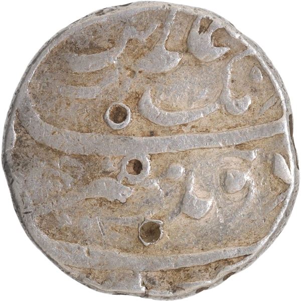 Bothsides Same legend Aurangzeb Silver Rupee coin with Hijri year 1111.