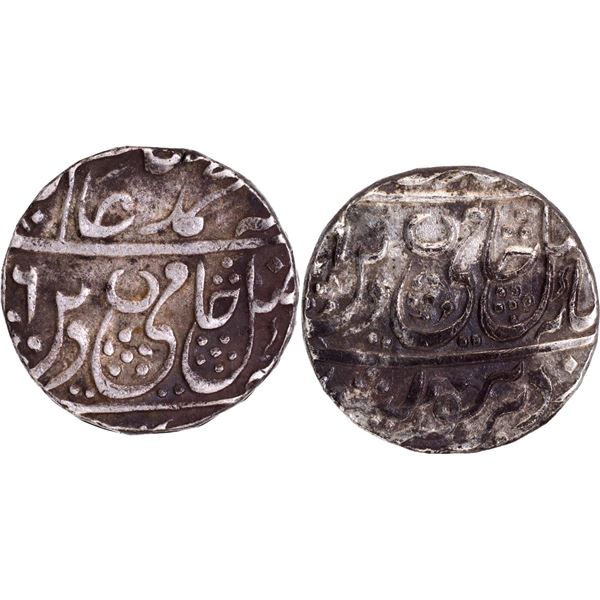 Najibabad Mint, Silver Rupee (2), AH 121)6 /43 RY Coins Sa'adat Ali Khan of Awadh State..