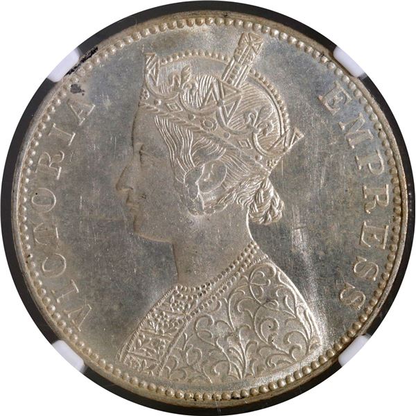 Bikaner State, Ganga Singh Silver Rupee Coin of 1892 AD.