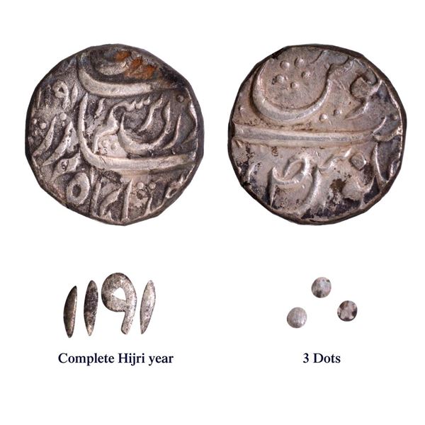 Rare with Complete Date 1191 AH Coin of Amar Singh of Patiala.