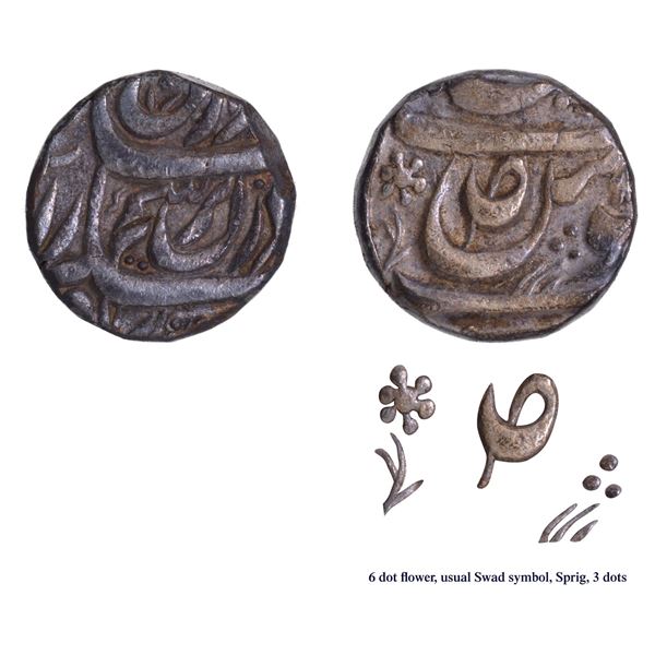 Rare CIS-Patiala, Sahib Singh Sahrind Mint  Silver Rupee Coin of  AH (120)2.