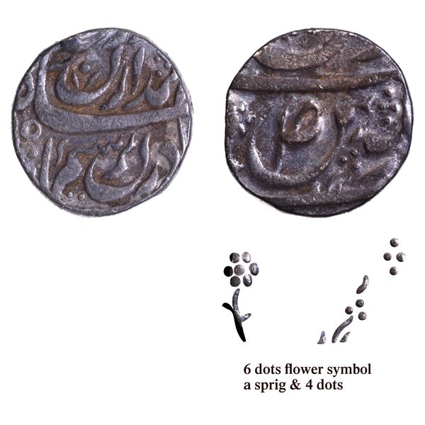 CIS-Patiala, Sahib Singh Sahrind Mint Silver Rupee of AH (121)5.