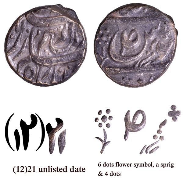 CIS-Patiala, Sahib Singh Sahrind Mint Silver Rupee of AH (12)21.