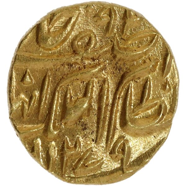 UNC Condition Hyderabad State Afzal ud daula Gold Quarter Mohur Coin of Haidarbad Mint of Complete H