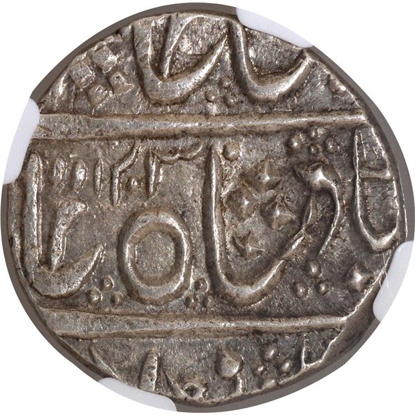 NGC graded as MS63 Top pop Condition Indore State, Ahilya bai Holkar Malharnagar Mint, Silver Rupee,
