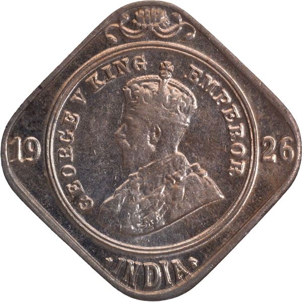Very Rare Cupro Nickel Two Annas Coin of Calcutta Mint of King George V of 1926.