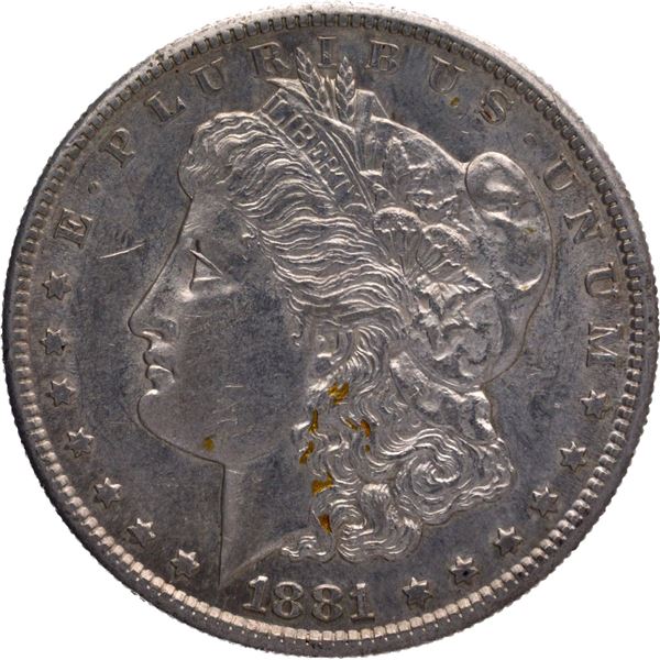 Extremely Rare Eagle Silver One Dollar Coin of USA of 1881.